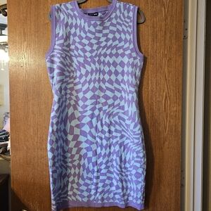 Fashion Nova Purple and Blue Geometric Mini Dress